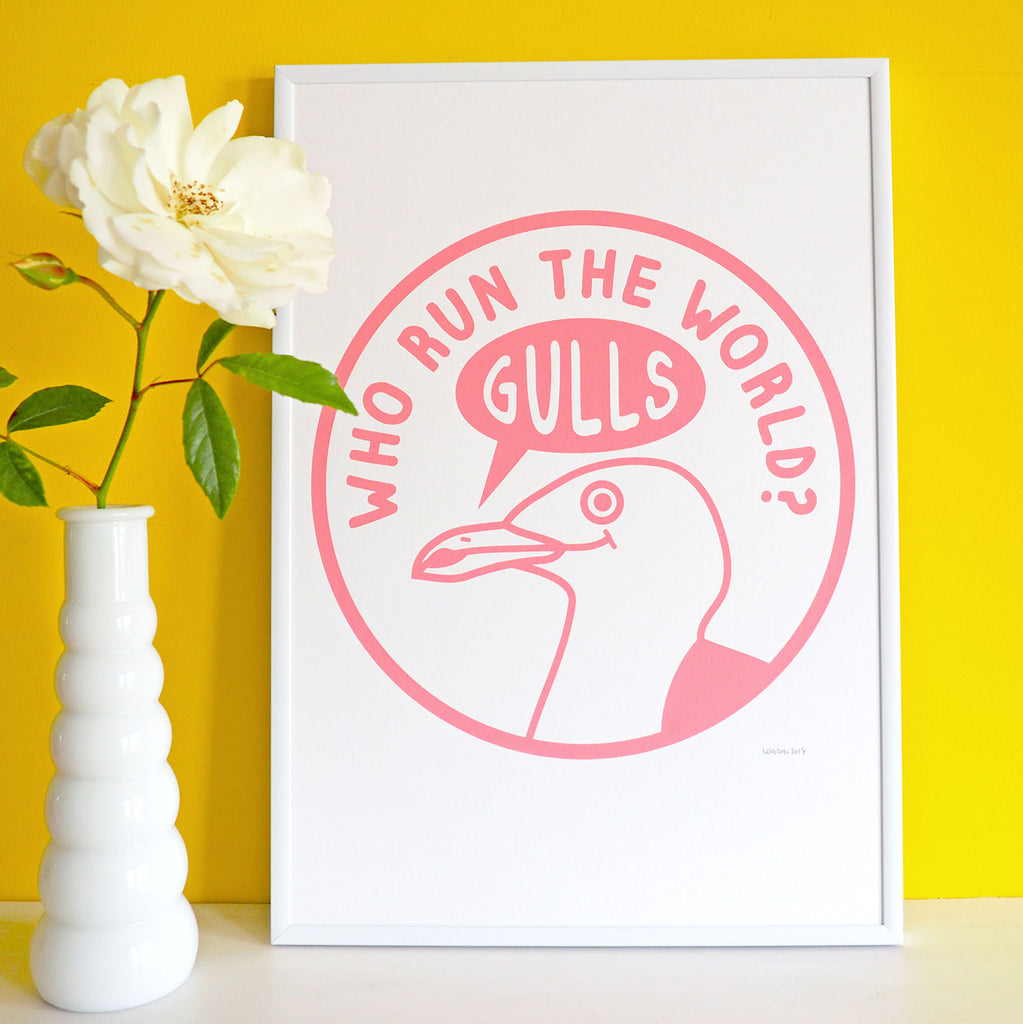 Who Run The World Gulls Screenprint - hello DODO