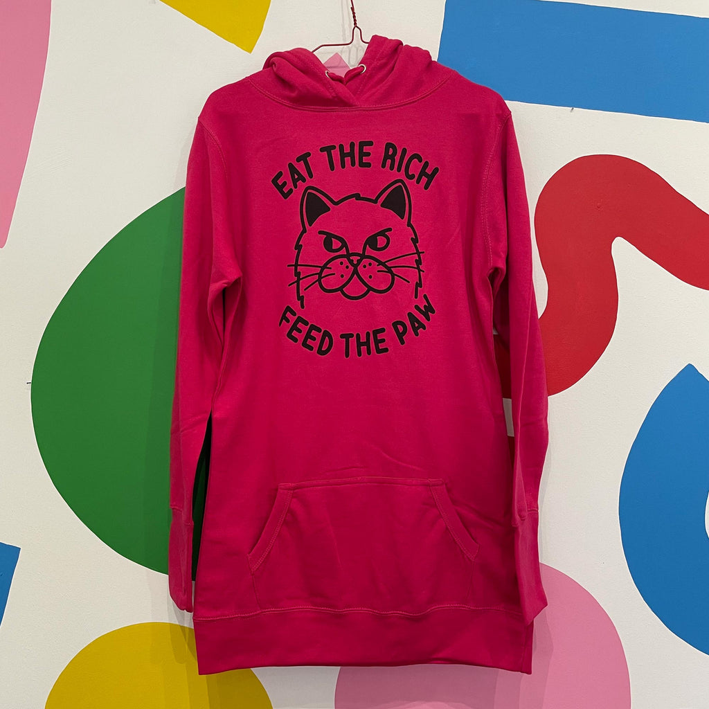 SIZE M -  FEED THE PAW - HOODIE DRESS*