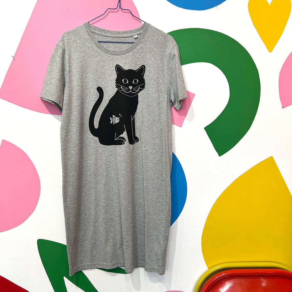 Size S - HAPPY CAT-SHIRT DRESS