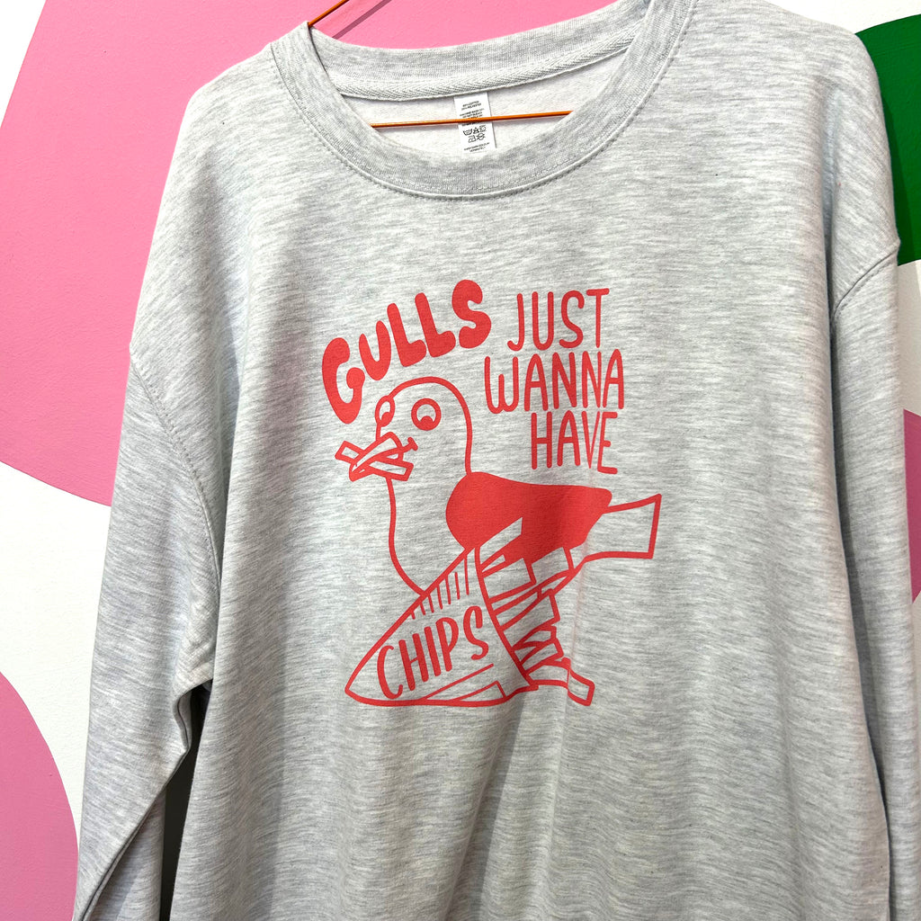 Size XL - GULLS JUST WANNA HAVE CHIPS SWEATSHIRT