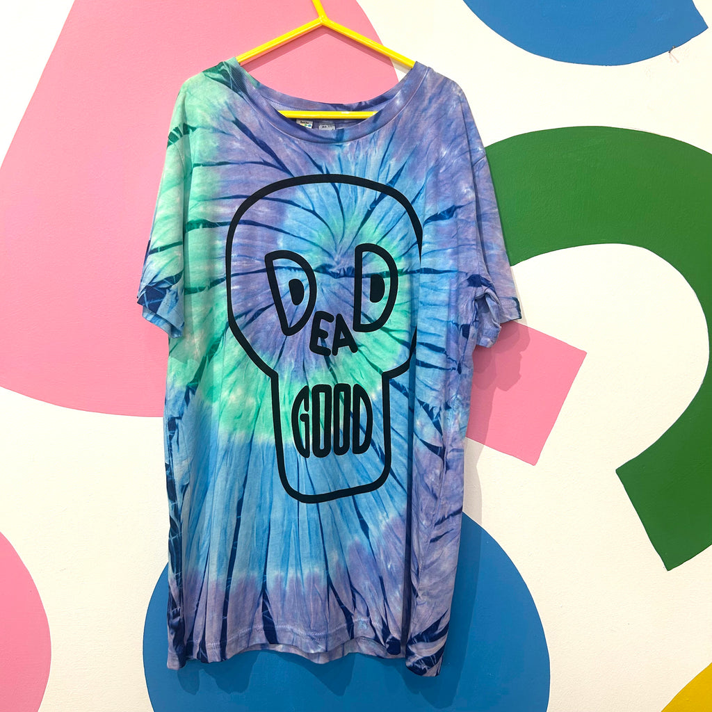 Size 11-12 Years - DEAD GOOD SKULL T-SHIRT (tie-dye)