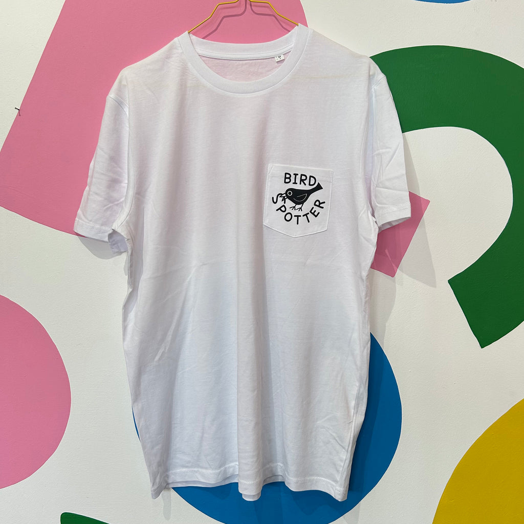 Size M - BIRD SPOTTER T-SHIRT WITH POCKET