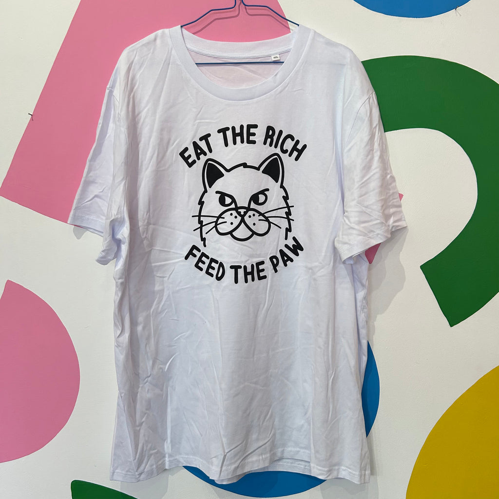 Size XXL - CAT EAT THE RICH T-SHIRT