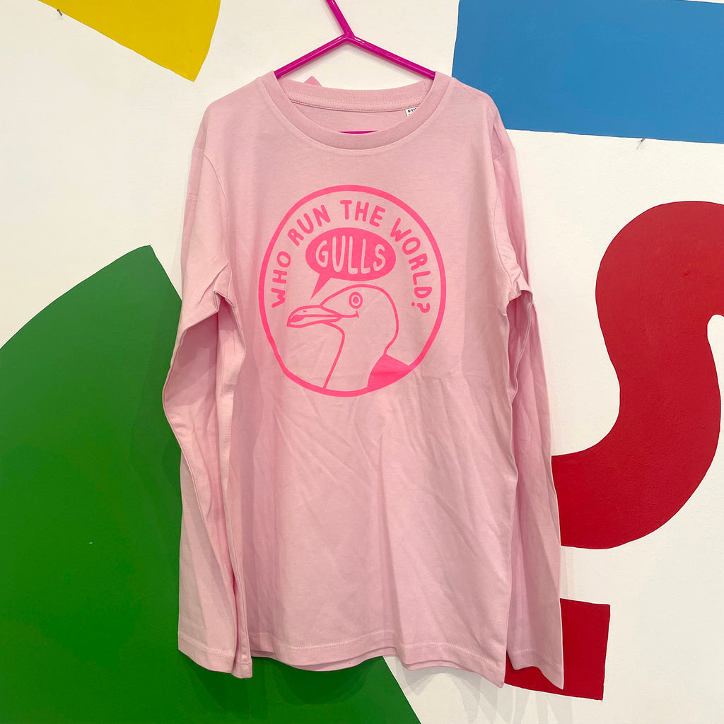 Size 9-11 Years - WHO RUN THE WORLD - Long sleeve tee