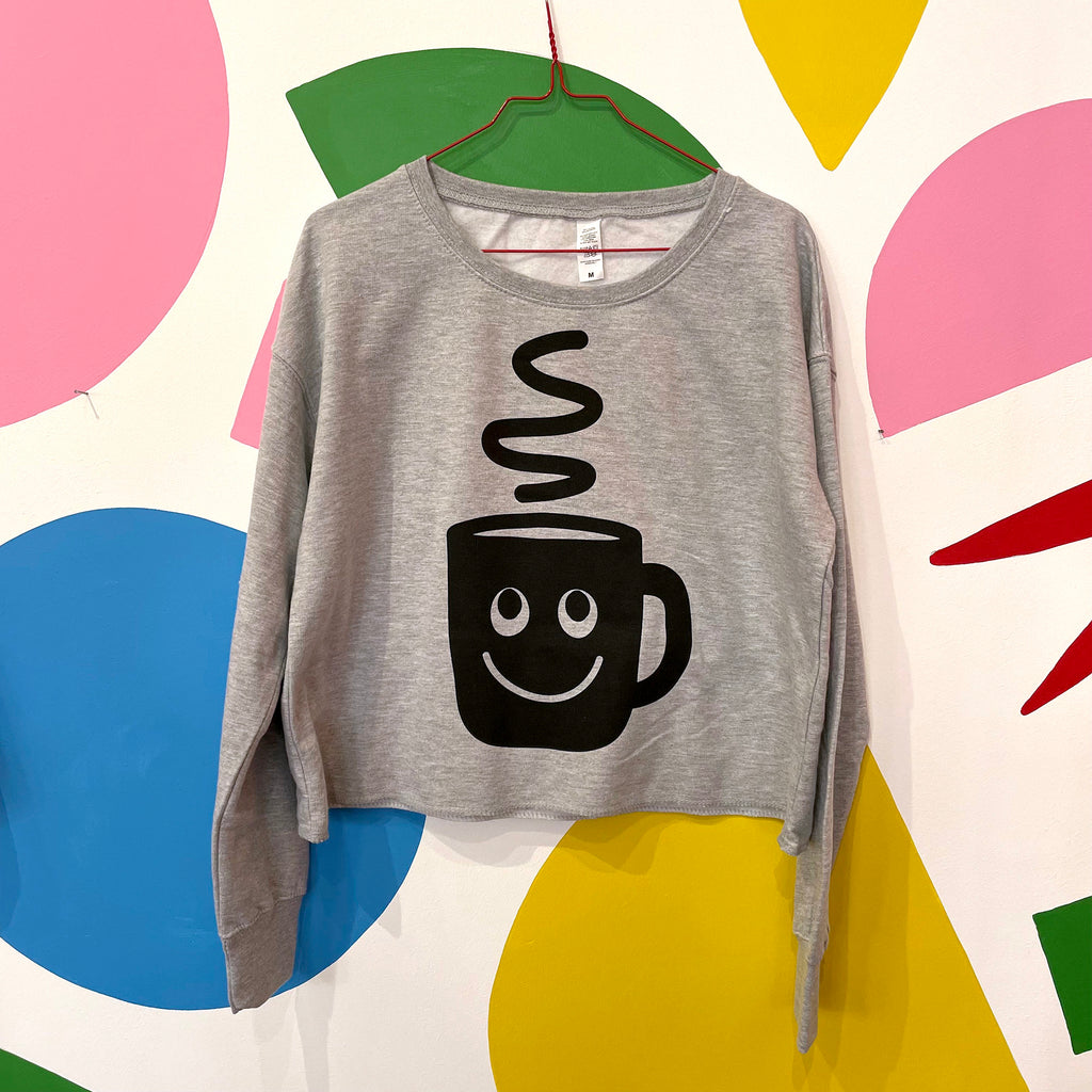 Size M - COFFEE Crop Sweatshirt