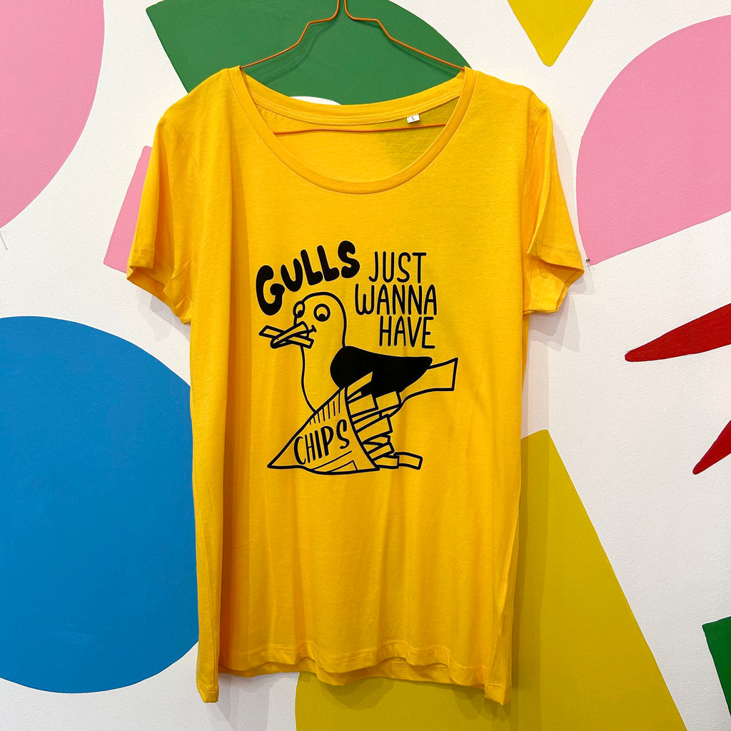 Size L - Gulls Just Wanna Have Chips Women's T-shirt