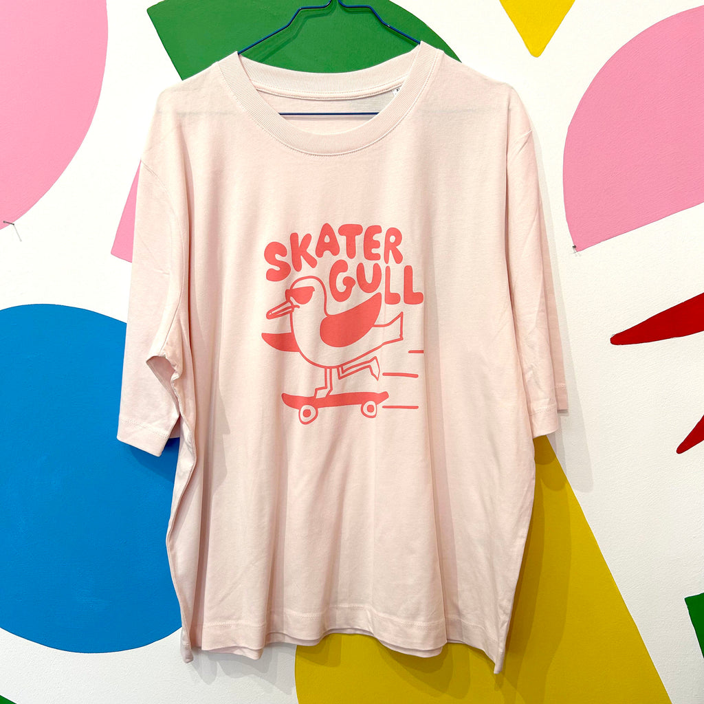 Size XL - Skater Gull Oversize Boxy T-shirt