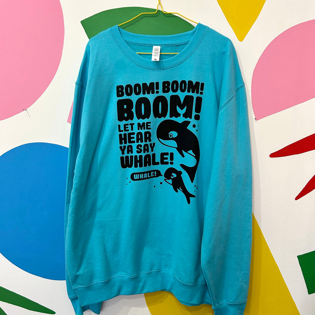 Size XL - Boom Boom Whale Sweatshirt