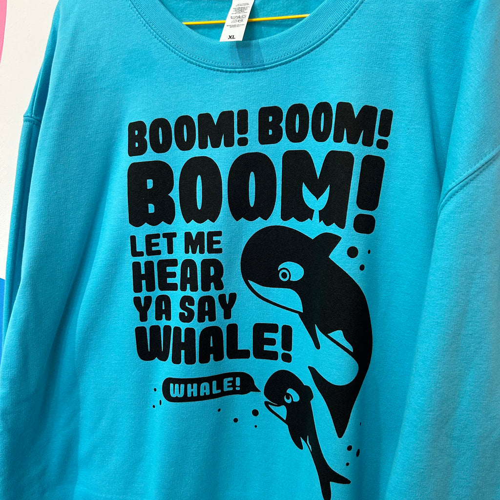 Size XL - Boom Boom Whale Sweatshirt