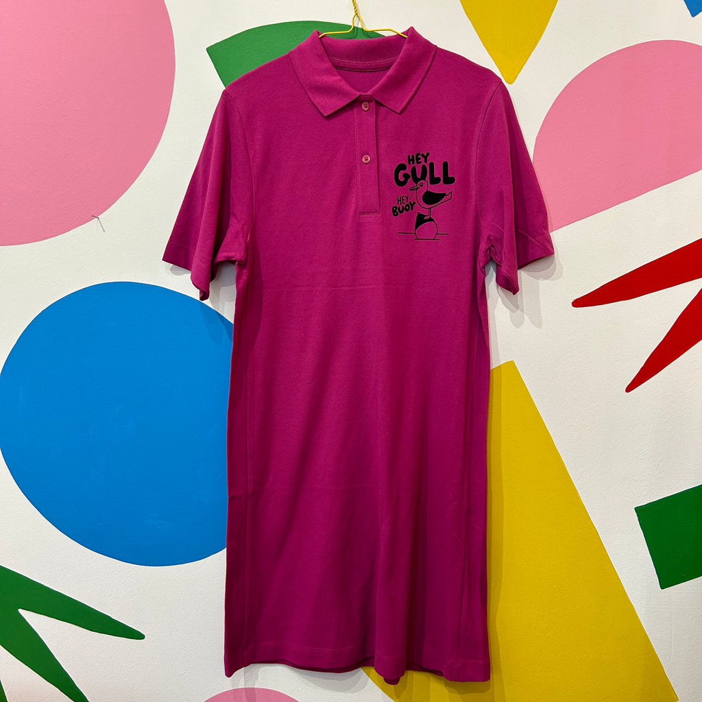 Size S - Hey Gull Hey Buoy Polo Shirt Dress