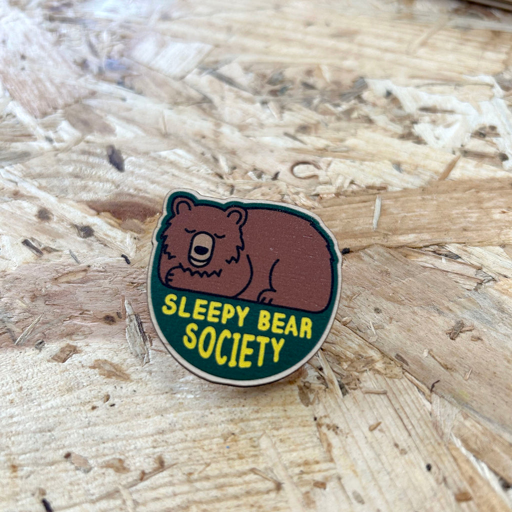 Wooden Pin - Sleepy Bear