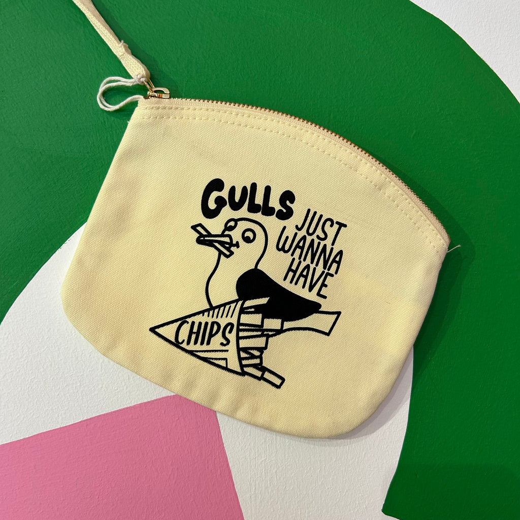 Pouch / Pencil Case - Gulls Just Wanna Have Chips