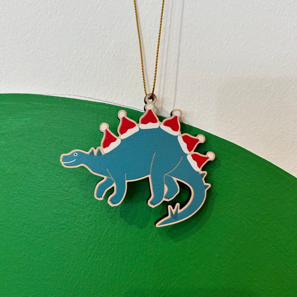 Wooden Christmas Tree Decoration - Stegosaurus (slight damage)