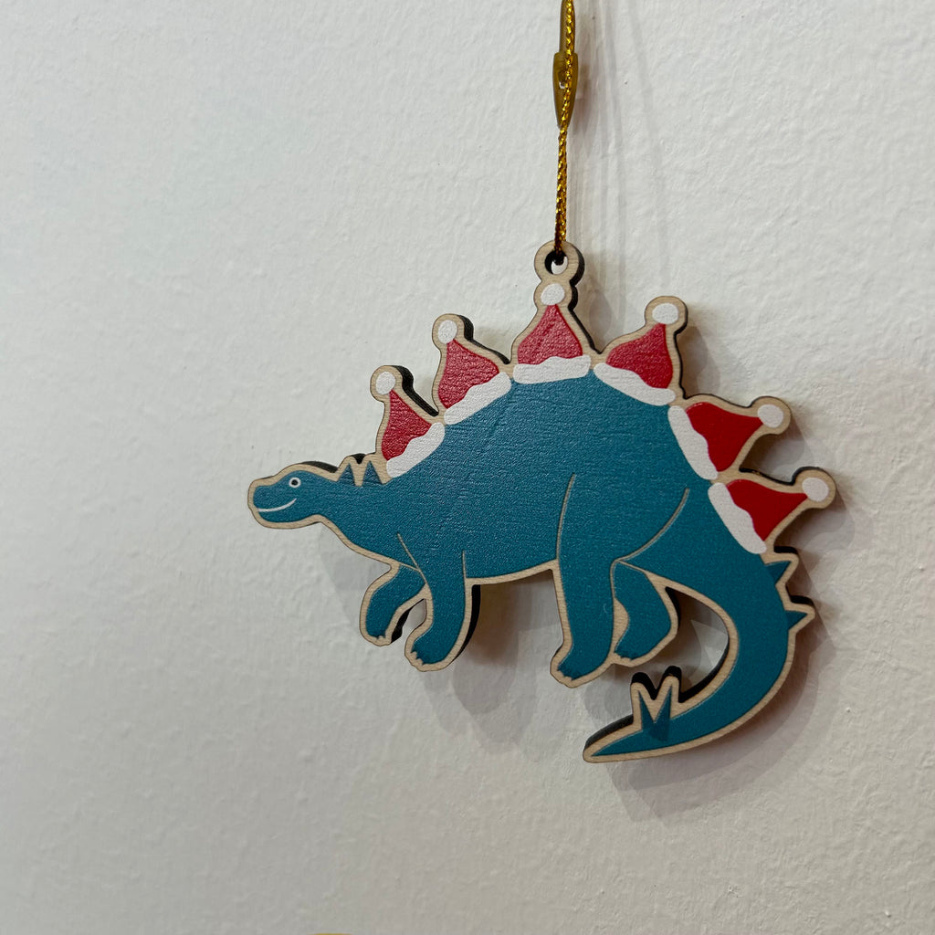 Wooden Christmas Tree Decoration - Stegosaurus (slight damage)