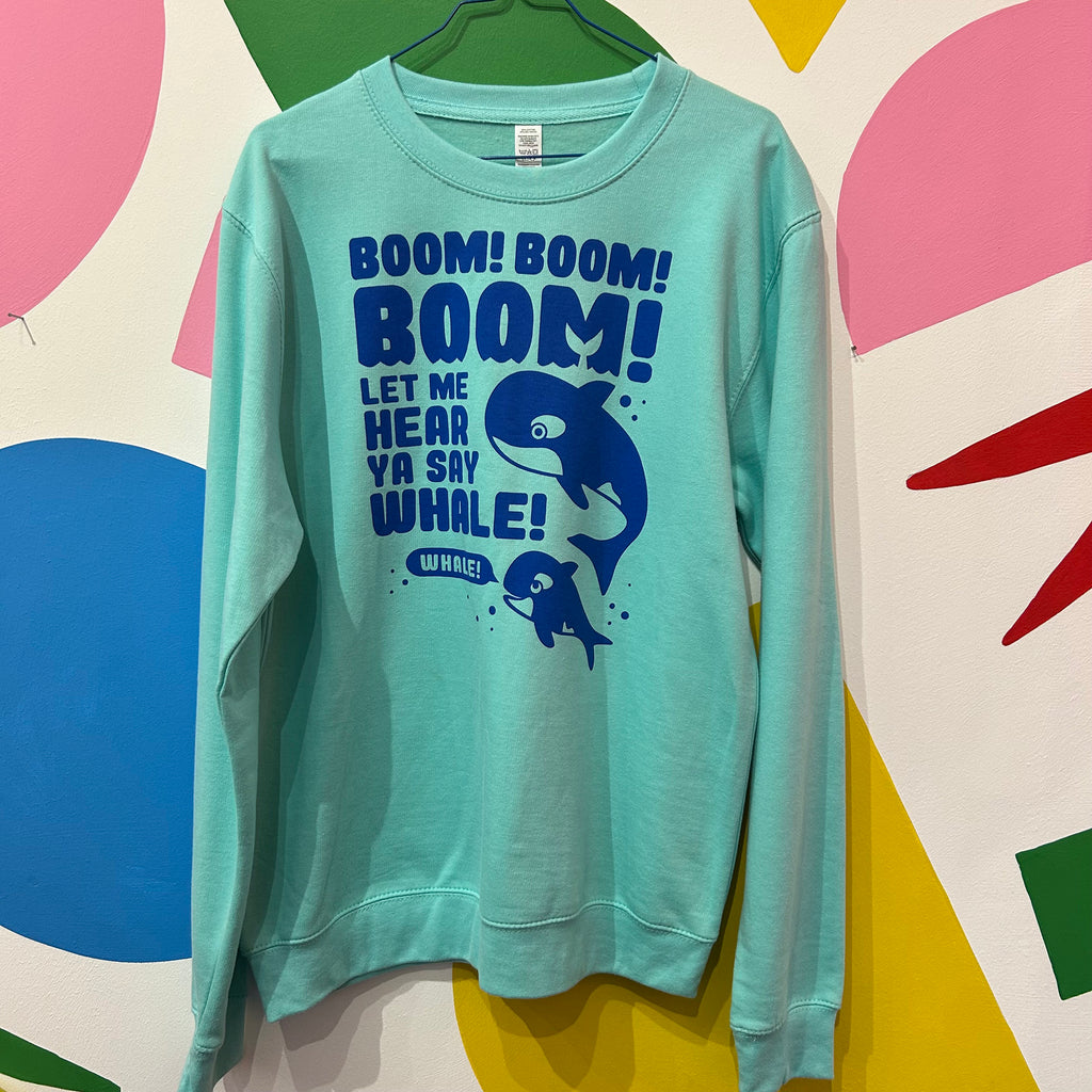 Size M - WHALE BOOM BOOM BOOM SWEATSHIRT