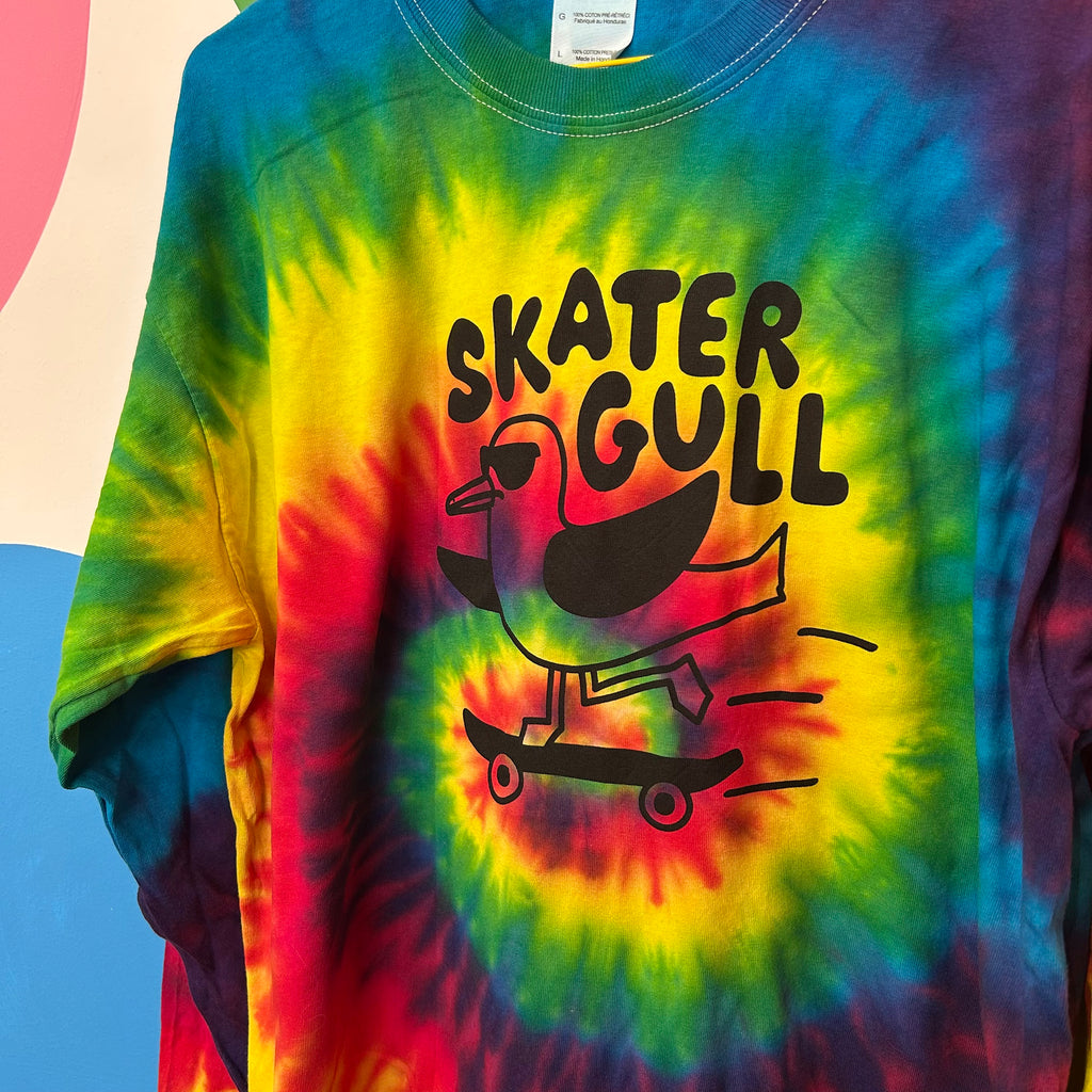 Size L - SKATER GULL TIE GYE LONG SLEEVE TEE