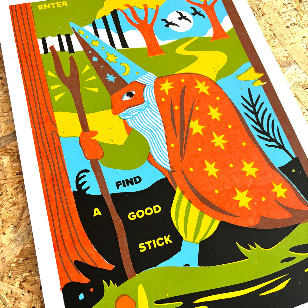 “A Good Stick” Screenprint by  Toucan Tango