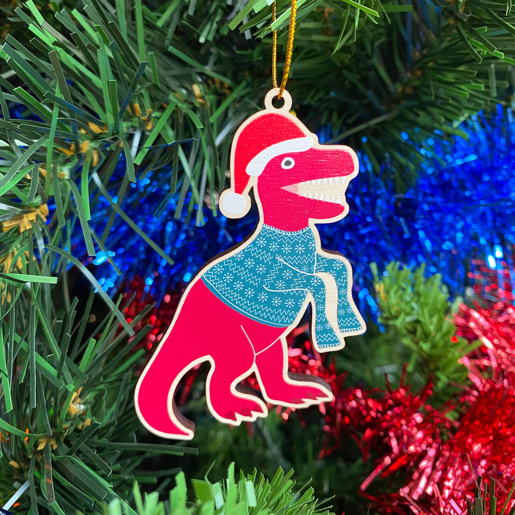 Dinosaur Christmas Decoration - T-Rex