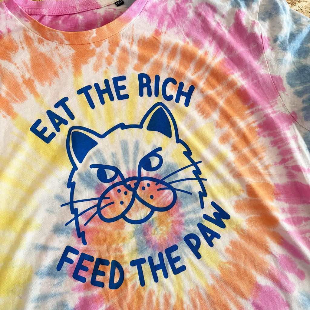 Eat The Rich (Feed The Paw) Swirl Tie Dye Unisex T-shirt