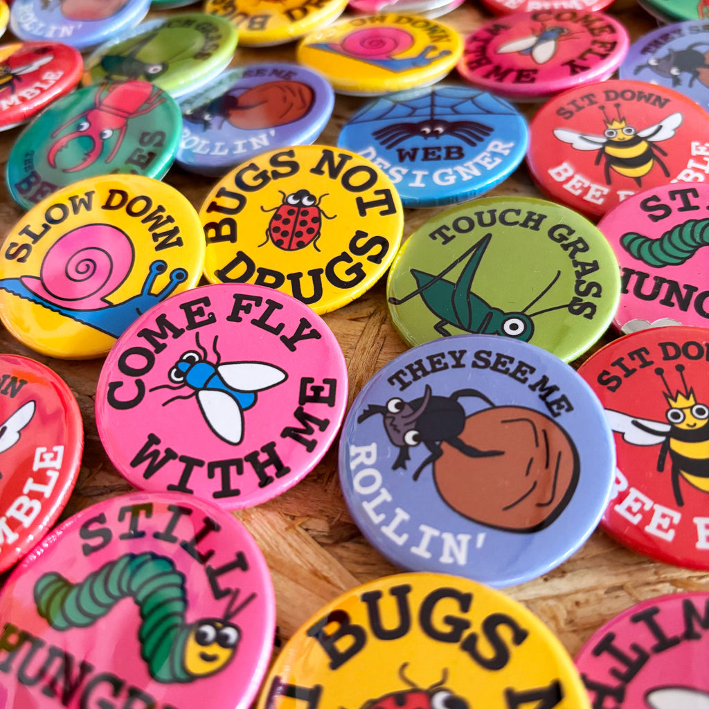 Round Insect Badge Bug Badge Set (38mm) | hello DODO
