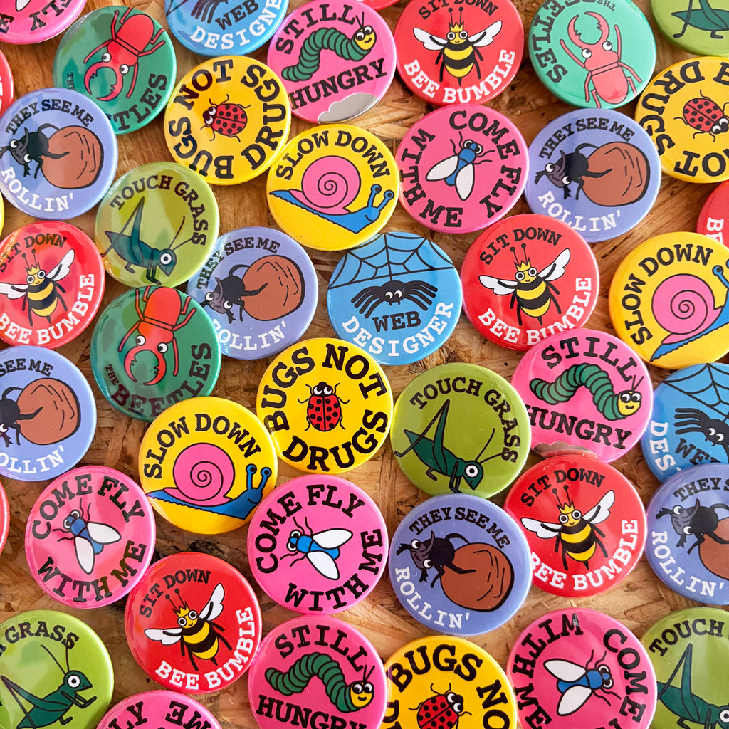 Round Insect Badge Bug Badge Set (38mm) | hello DODO