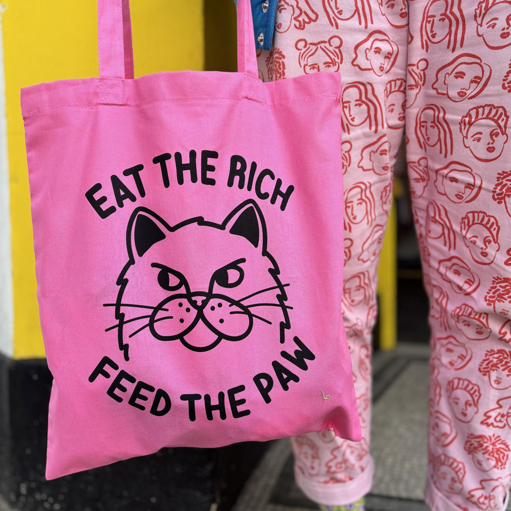 “Eat The Rich” Cat Tote Bag