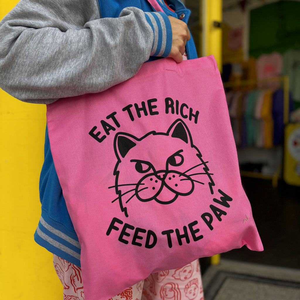 “Eat The Rich” Cat Tote Bag