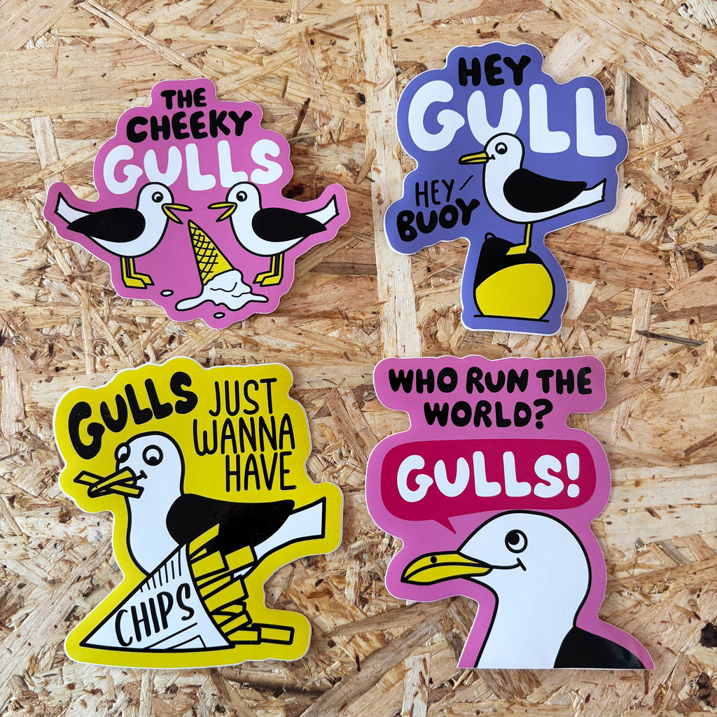 Set of 8 - Gull Vinyl Stickers
