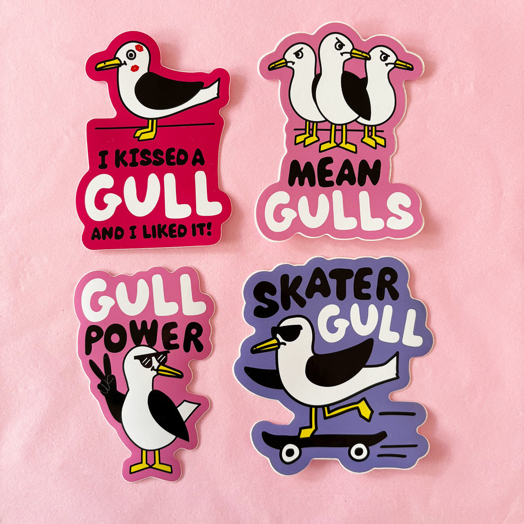 Set of 4 - Gull Vinyl Stickers (Set 1)