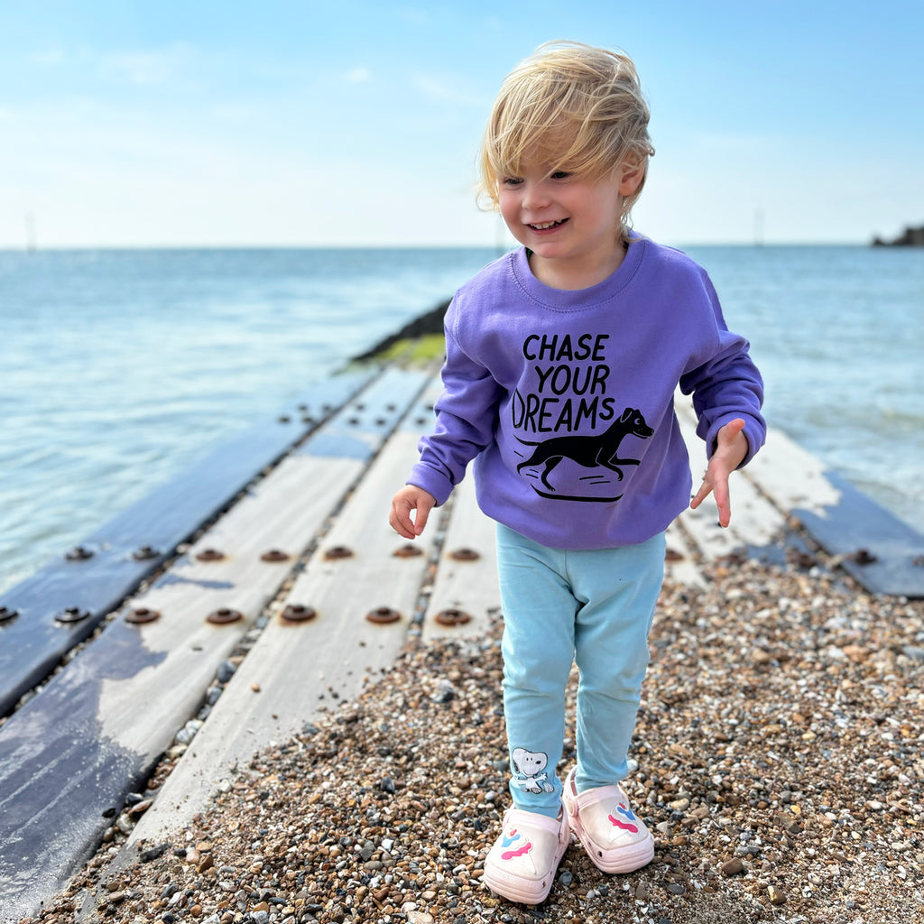 Chase Your Dreams Kids Sweatshirt - Lavender