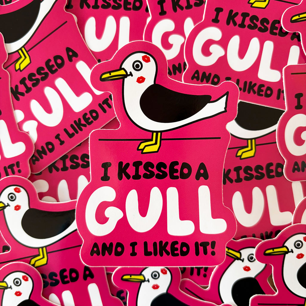 I Kissed a Gull Large Vinyl Sticker