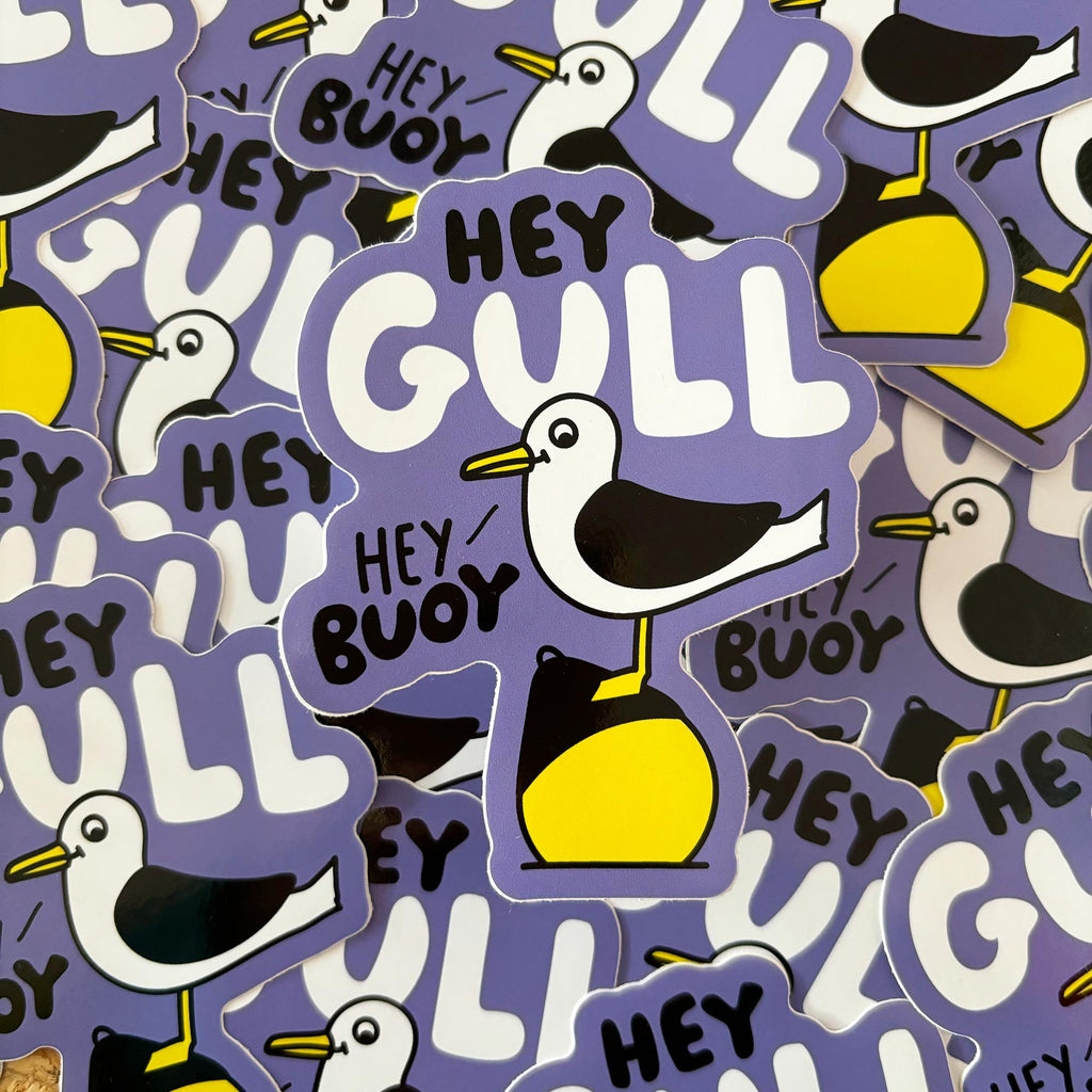 Hey Gull Hey Buoy Large Vinyl Sticker