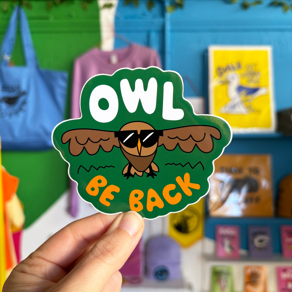 Owl Be Back Large Vinyl Sticker