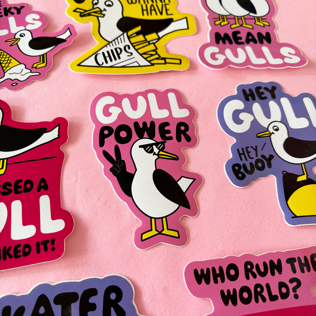 Set of 8 - Gull Vinyl Stickers