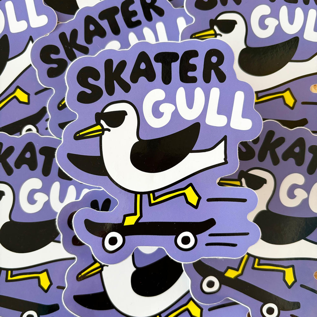 Skater Gull Large Vinyl Sticker