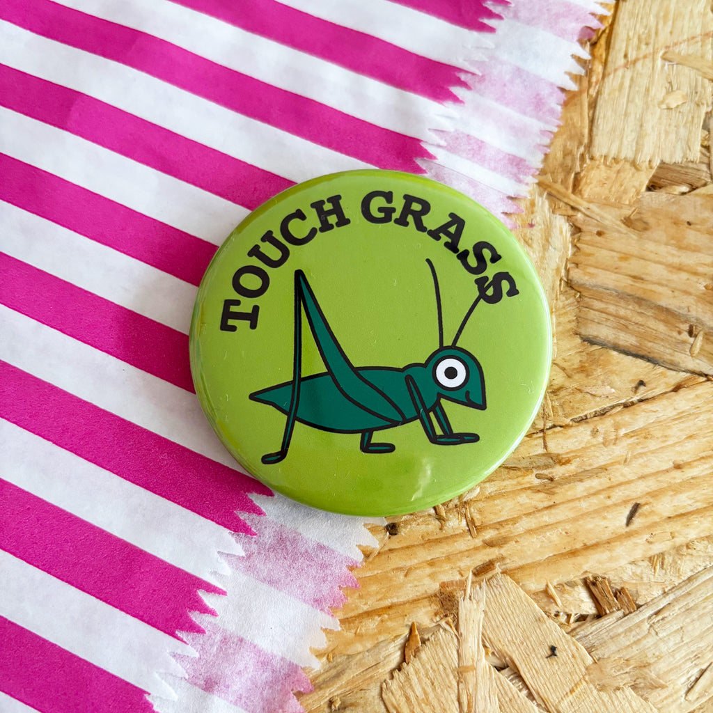 Touch Grass Grasshopper Fridge Magnet