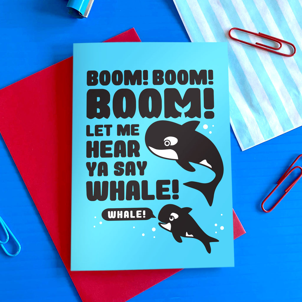 Boom Boom Boom Whale Birthday Card