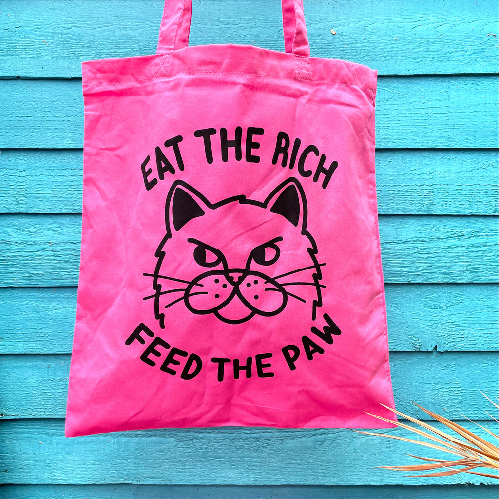 “Eat The Rich” Cat Tote Bag