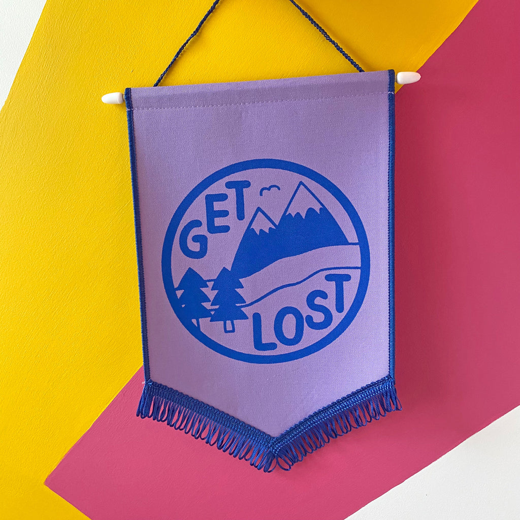 Get Lost Pennant Flag (Lavender)