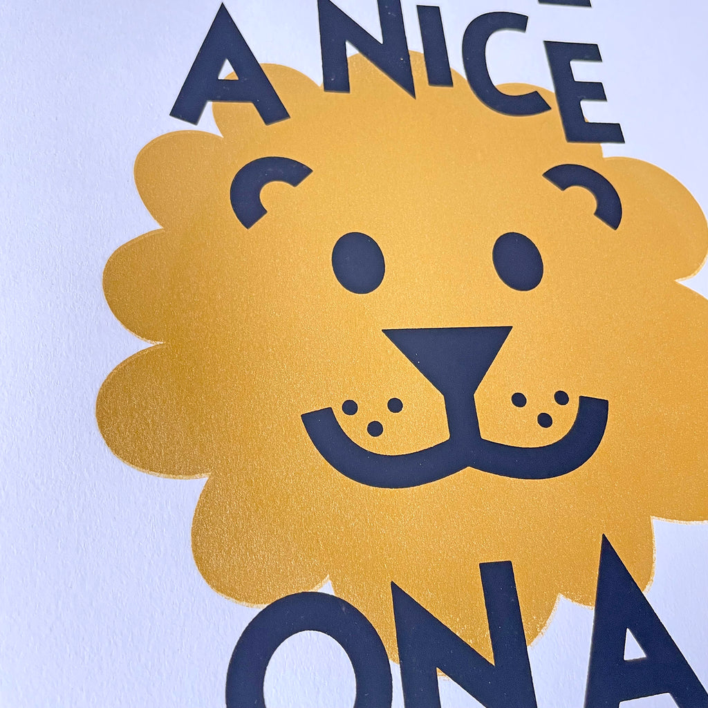 Lion on a Sunday - Handprinted Screenprint