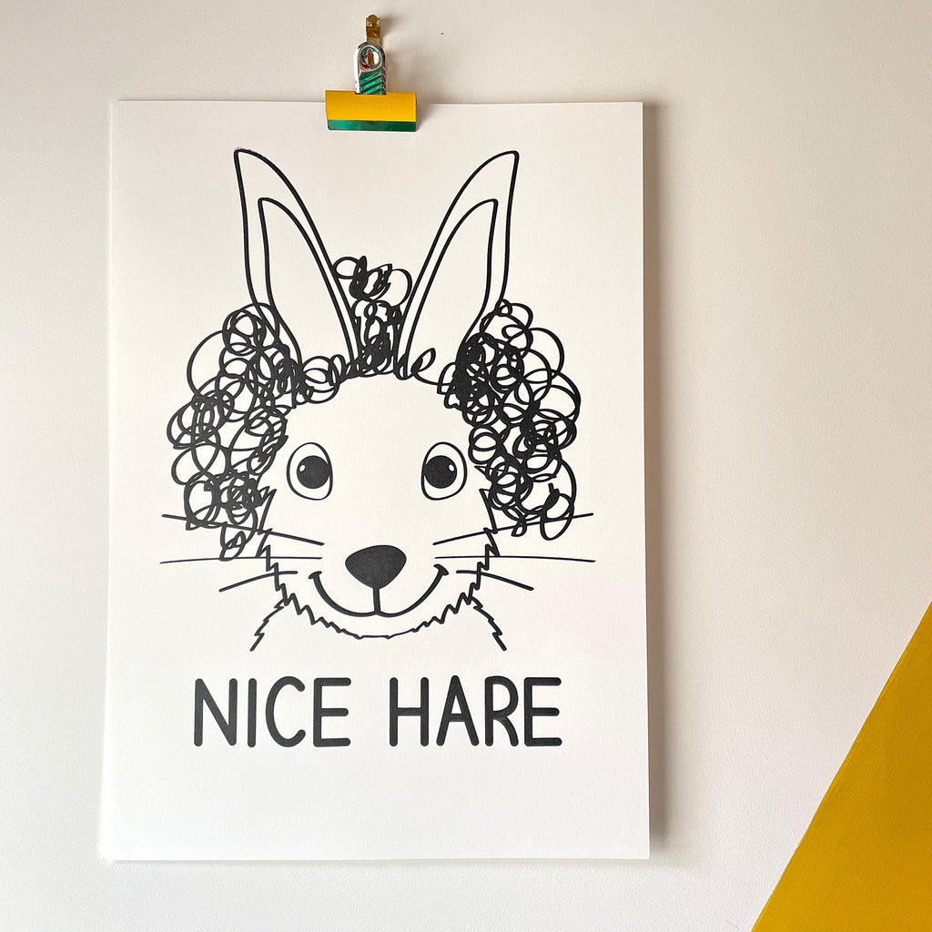 Nice Hare - Handprinted Screenprint