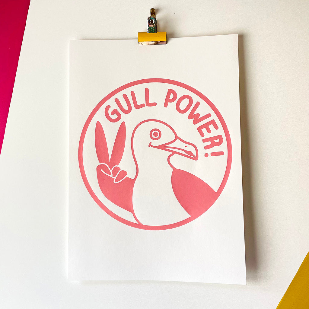 Gull Power - Handprinted Screenprint