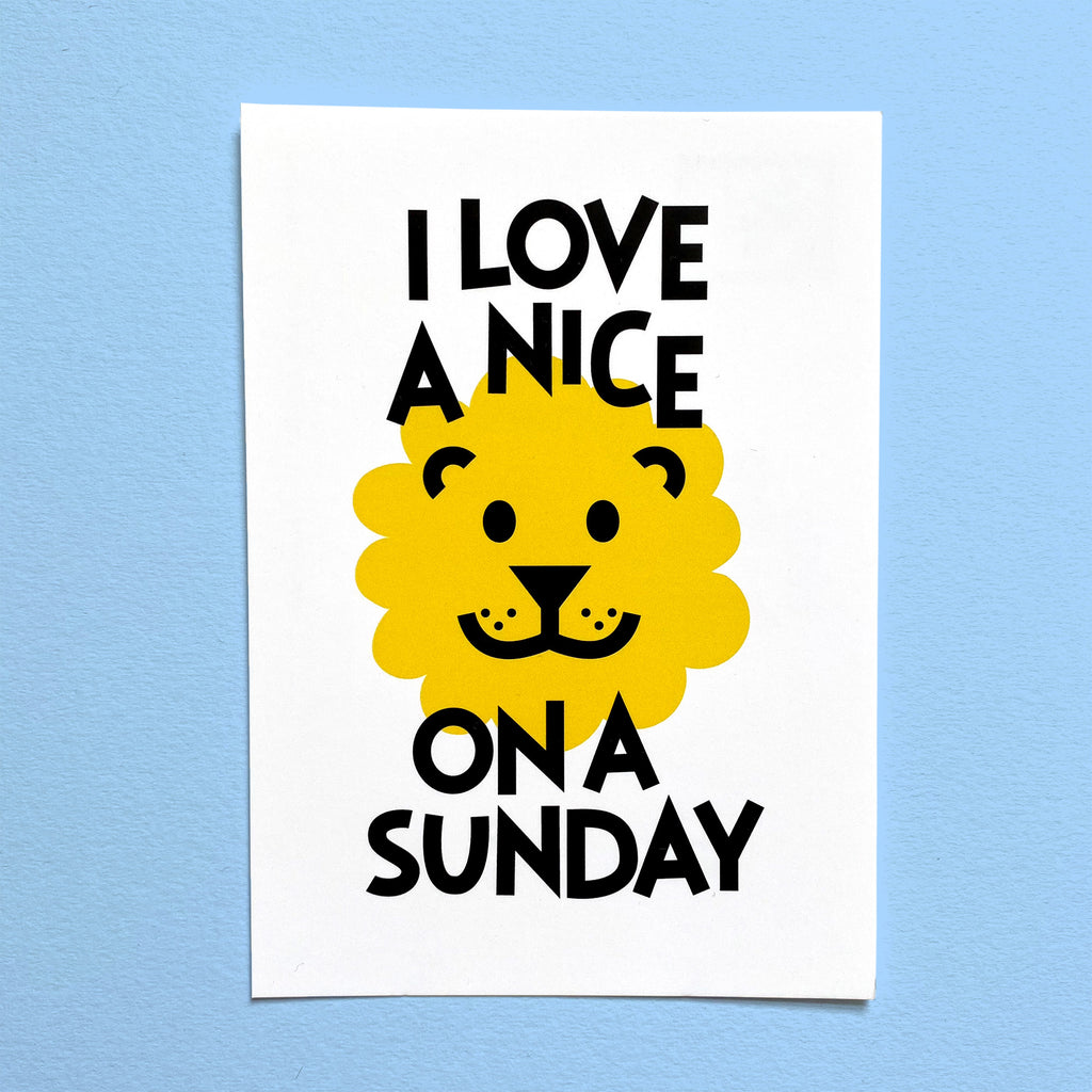 I Love a Nice Lion on Sunday Postcard