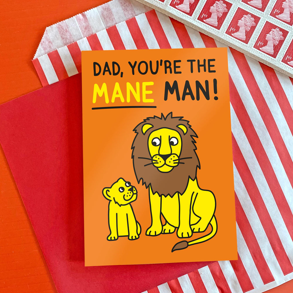 Fun Father's day card - Lion Dad Card