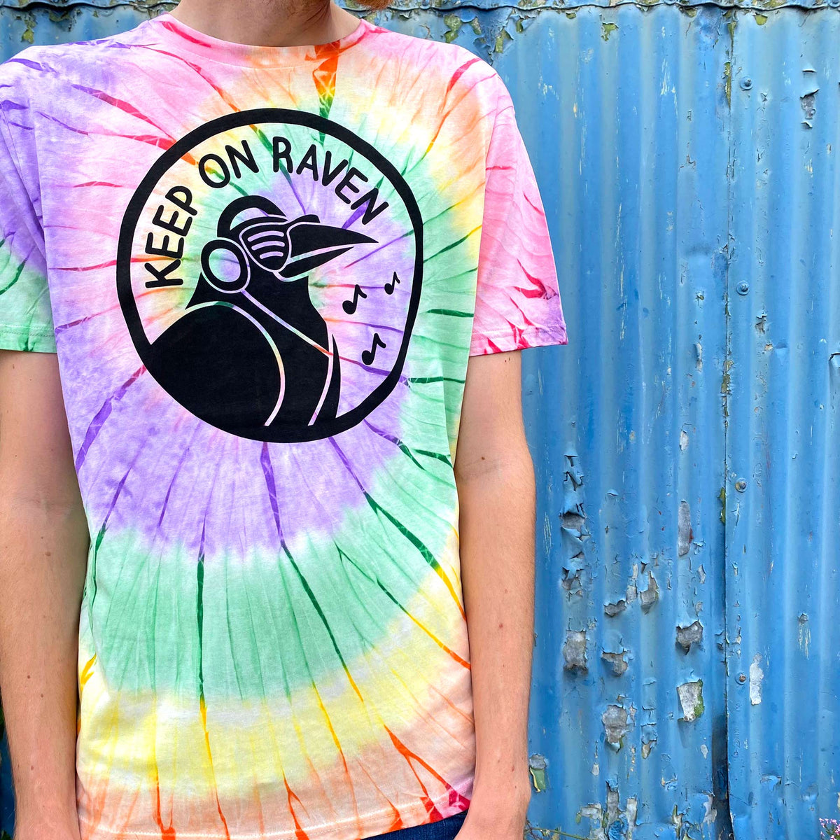 Tie Dying Alien Print Tie Dye Tee Dress Keep On Raven Rainbow Tie