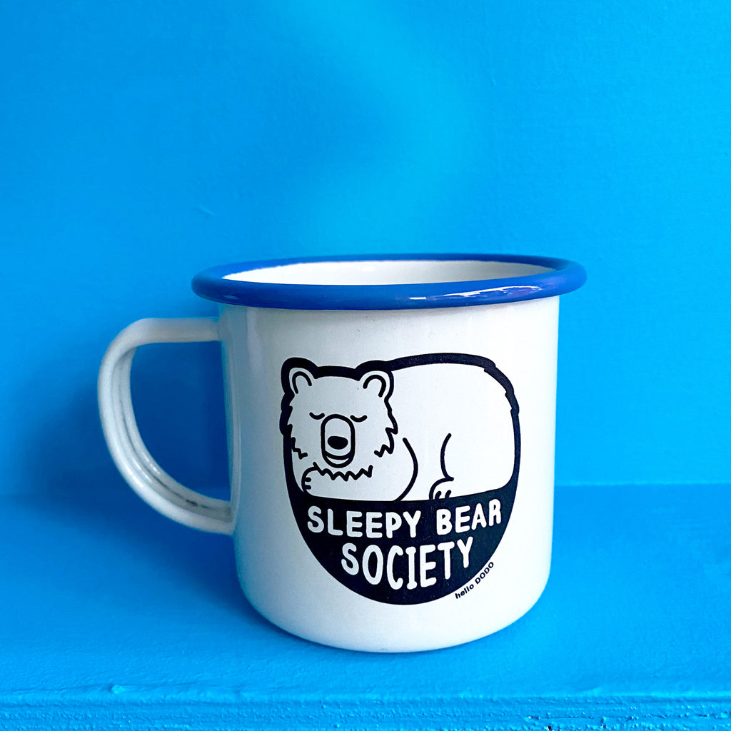 Sleepy Bear Society Enamel Mug