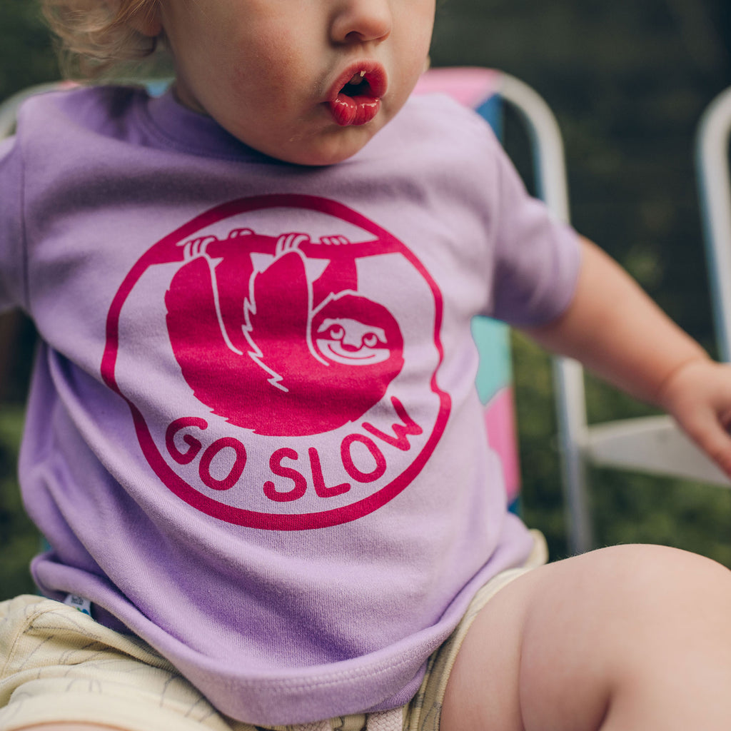 Go Slow Sloth Baby T-shirt - hello DODO