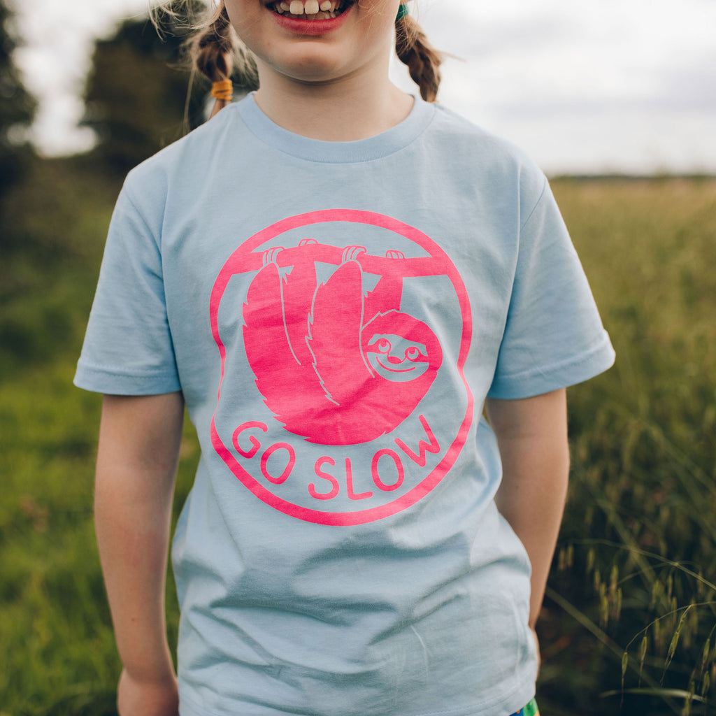 Go Slow Sloth Kids T-shirt - hello DODO