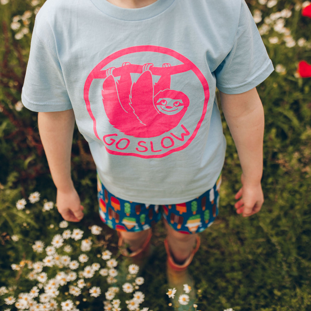 1Tee Kids Girls Let's Party Listening To Music Sloth T-Shirt - Foto 12