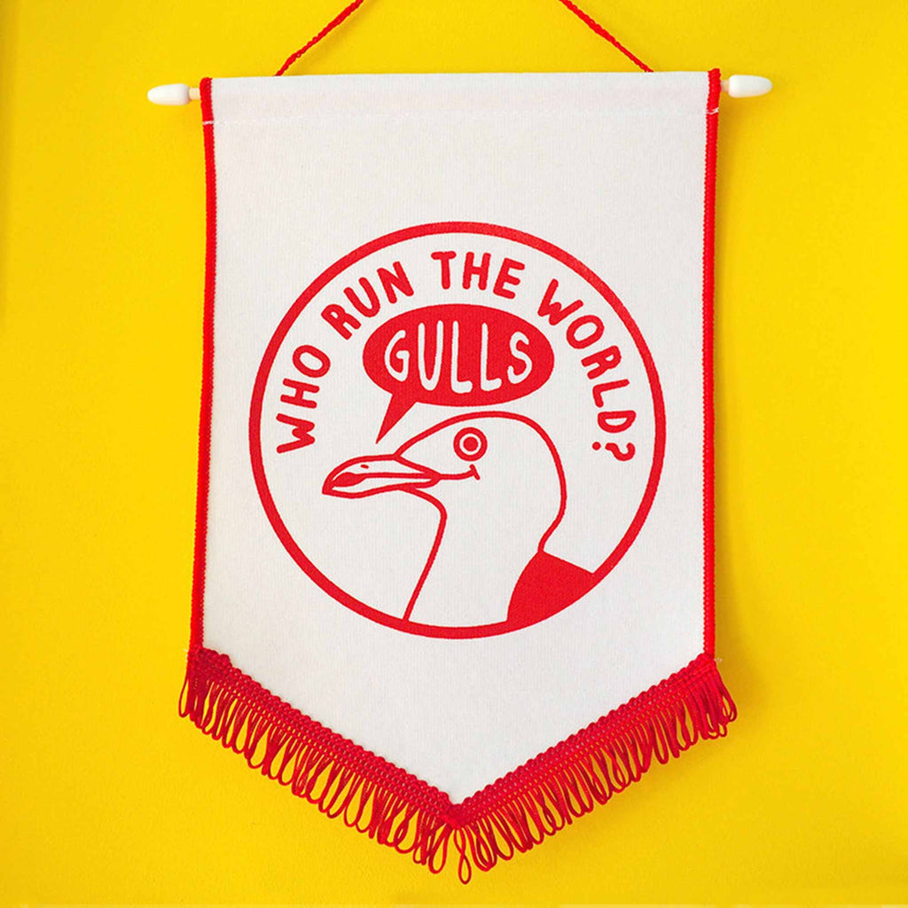 Who Run The World Gulls Pennant Flag - hello DODO